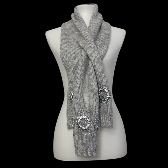 Talbots wool alpaca mohair blend gray scarf chic girly snow winter - Picture 1 of 4